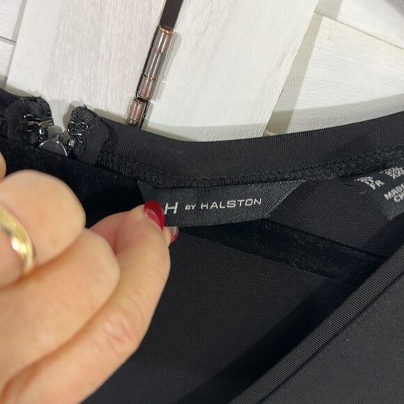 Jumpsuit Size 1X H by Halston Jet Set Jersey Black Like New - Picture 12 of 13